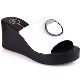 Filippo DK4610 mules compensées en cuir blanc