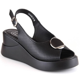 Filippo sandales compensées en cuir W DS4406 noir le noir