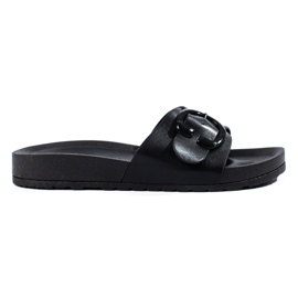 Sliders noirs Shelovet avec boucle le noir Sliders noirs Shelovet avec boucle le noir