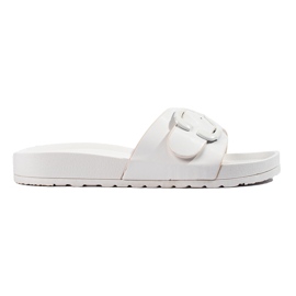 Sliders blancs Shelovet avec boucle