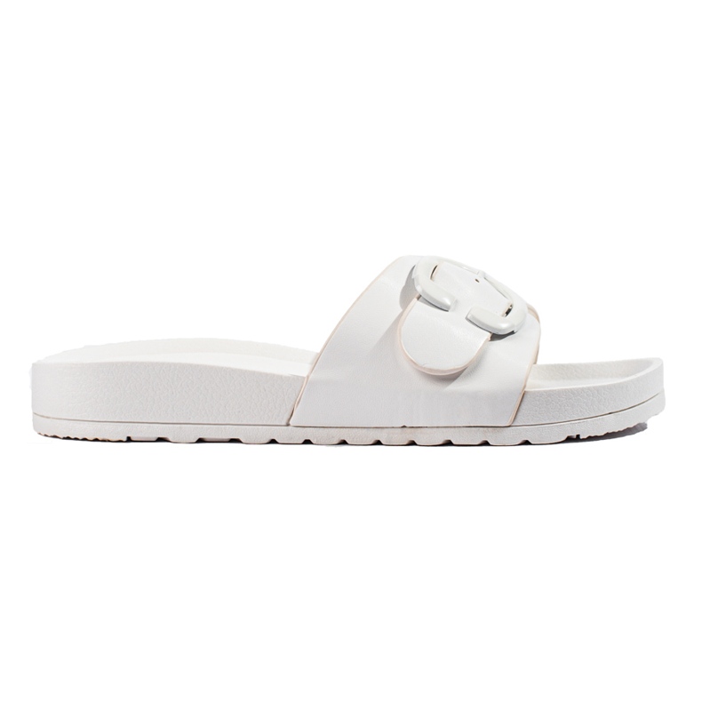 Sliders blancs Shelovet avec boucle blanche