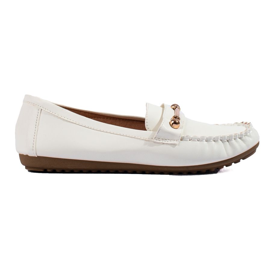 Mocassin femme cuir shop blanc