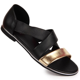 Sandales à enfiler pour femmes noires Jezzi 3882