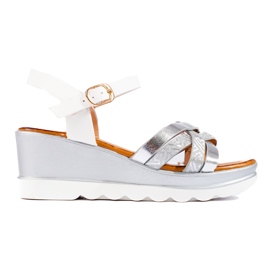 Sandales compensées Shelovet pour femmes blanc blanche Sandales compensées Shelovet pour femmes blanc blanche
