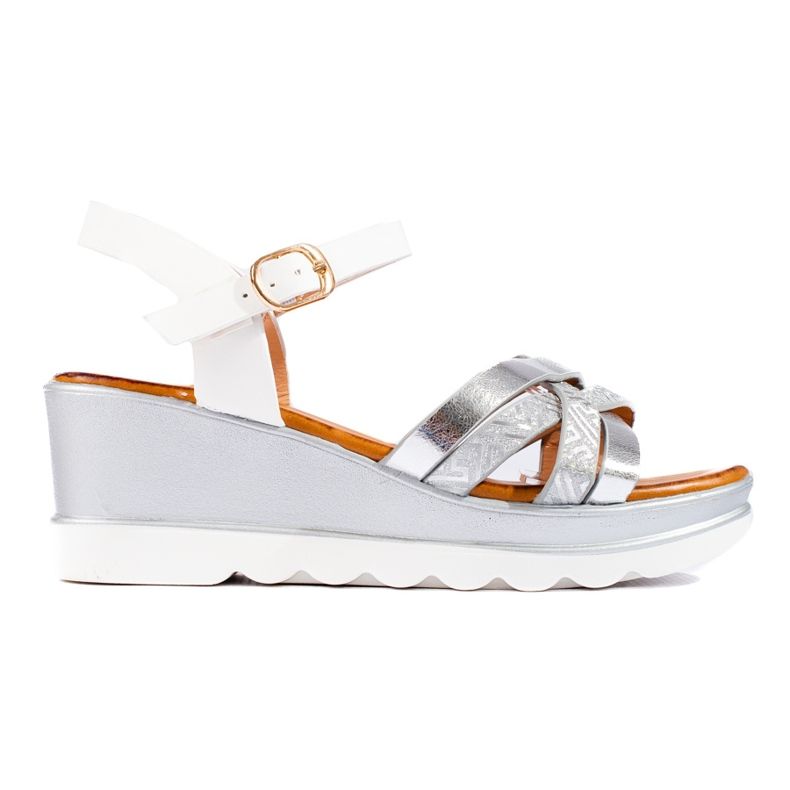 Sandales compensées Shelovet pour femmes blanc blanche