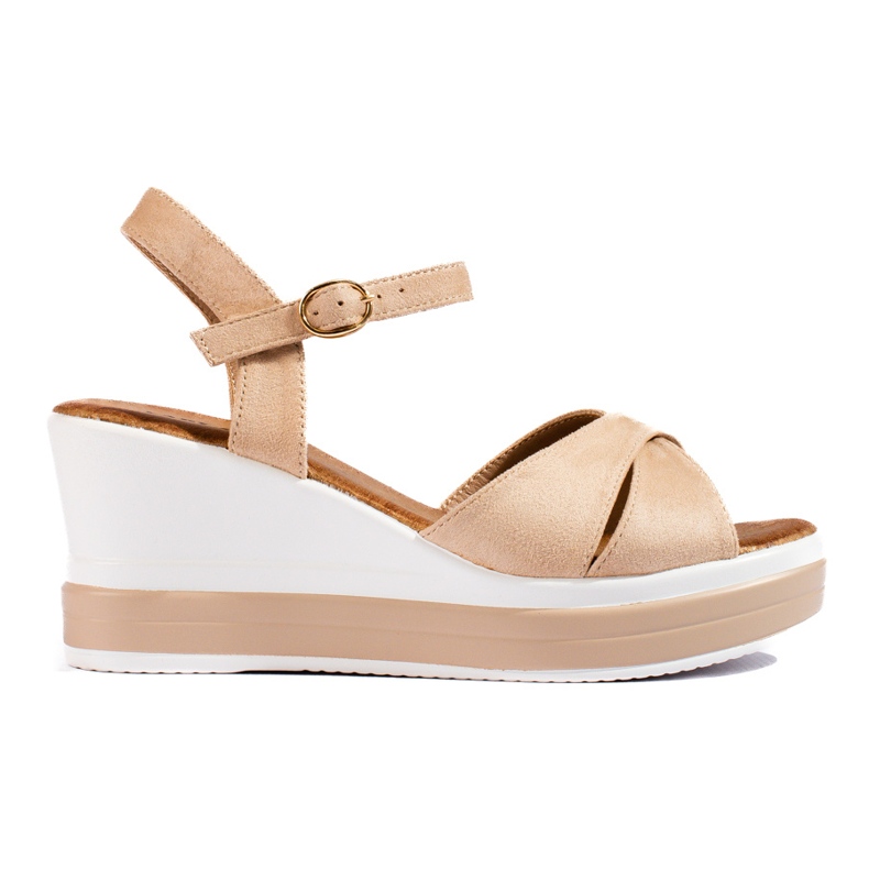 Sandales compensées Shelovet beiges, femmes Sandales compensées Shelovet beiges, femmes