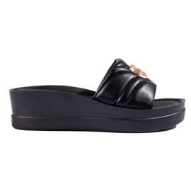 W. Potocki Chaussons compensés noirs pour femmes de Potocki