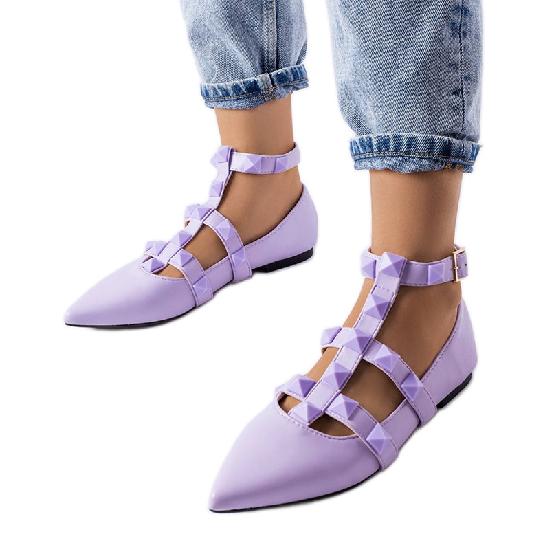 Ballerines violettes avec un spectaculaire fermoir Blur