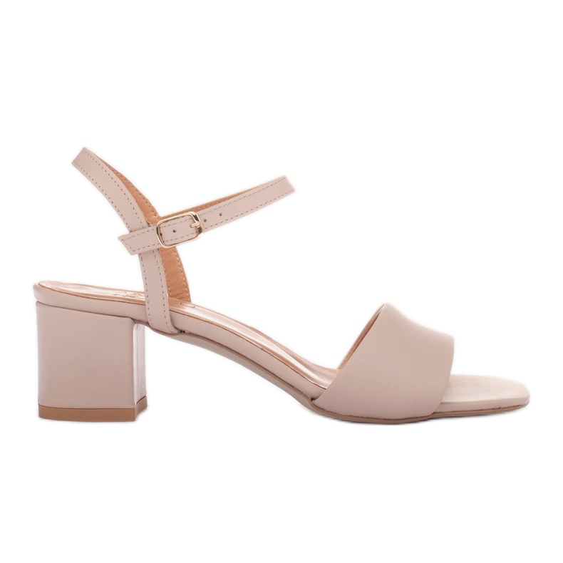 Marco Shoes Sandales à talon midi beige