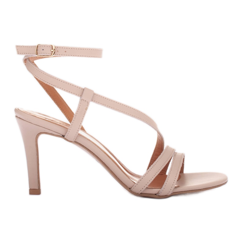 Marco Shoes Sandales sur un talon haut beige