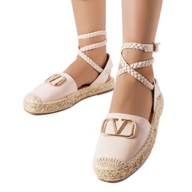 Espadrilles à lacets beiges Parent