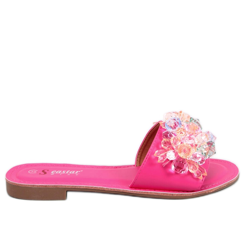 Seastar Chaussons avec pierres colorées Estrada Fuchsia rose