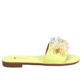 Seastar Pantoufles Estrada Green avec des pierres colorées vert