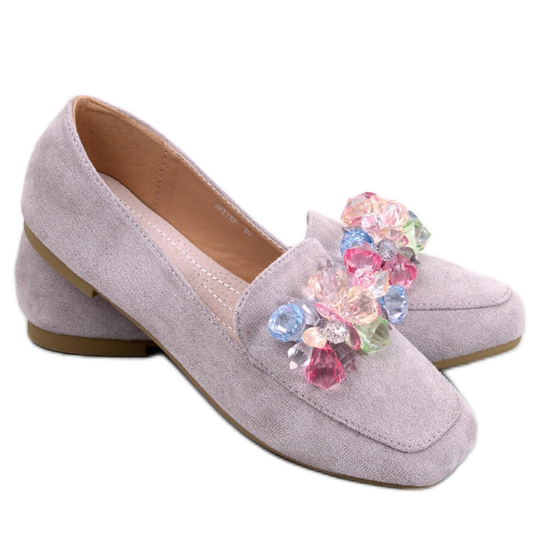 Mocassins à perles Deley Grey gris