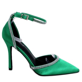 Escarpins à talons hauts avec zircons cubiques Conway Green vert