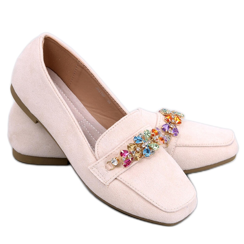 Davitian Mocassins Strass Beige Davitian Mocassins Strass Beige