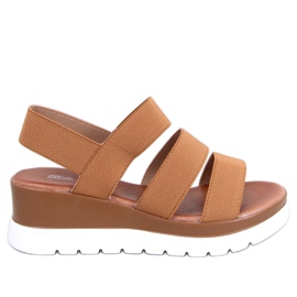 Sandales compensées Cregger Camel brun