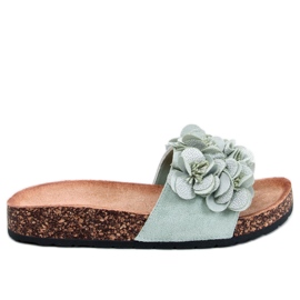 Babouches en liège à fleurs Brice Green vert Babouches en liège à fleurs Brice Green vert