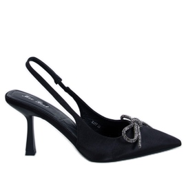 Escarpins à talon ouvert Hannah Black noir