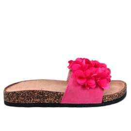 Chaussons en liège à fleurs Gardner Fuchsia rose