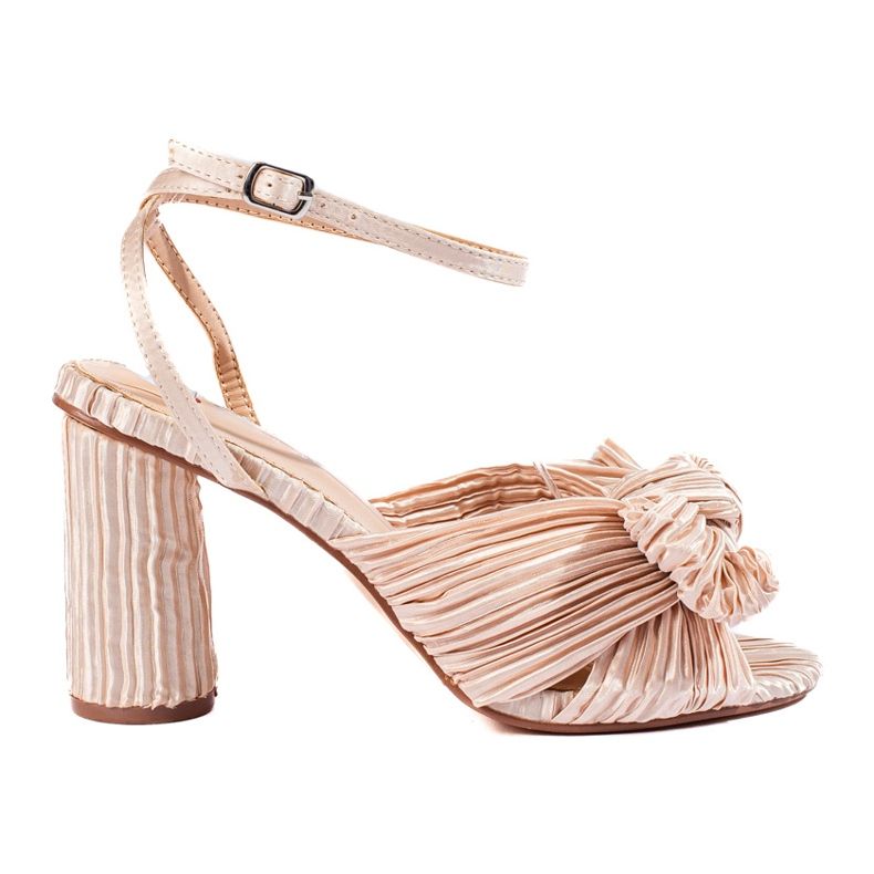 Sandale à talon haut beige Shelovet en textile Sandale à talon haut beige Shelovet en textile