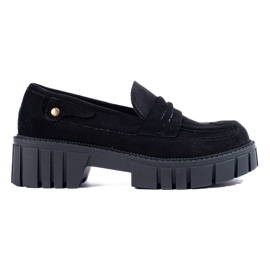 Mocassins Shelovet femme en daim noir le noir