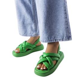 Claquettes à plateforme verte Primeau Claquettes à plateforme verte Primeau