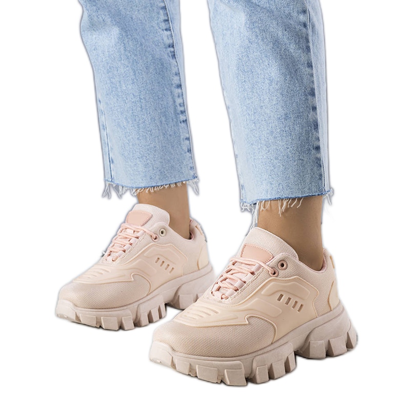 Baskets roses sur semelle massive Inez