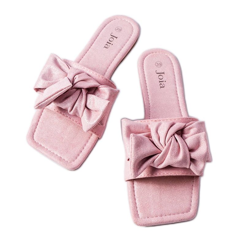 Babouches élégantes roses à nœud Thériault Babouches élégantes roses à nœud Thériault