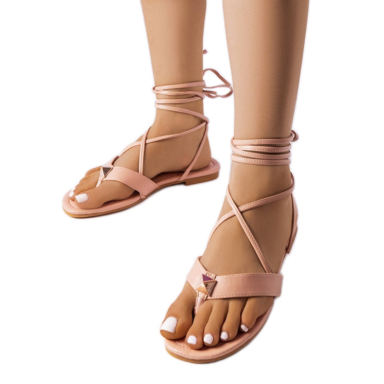 Sandales roses à lacets Marleau