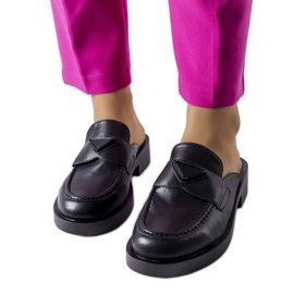 Claquettes noires à bout intégré de Berkshire