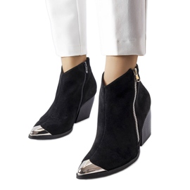 Santiags noires à bout métallique de Vergne