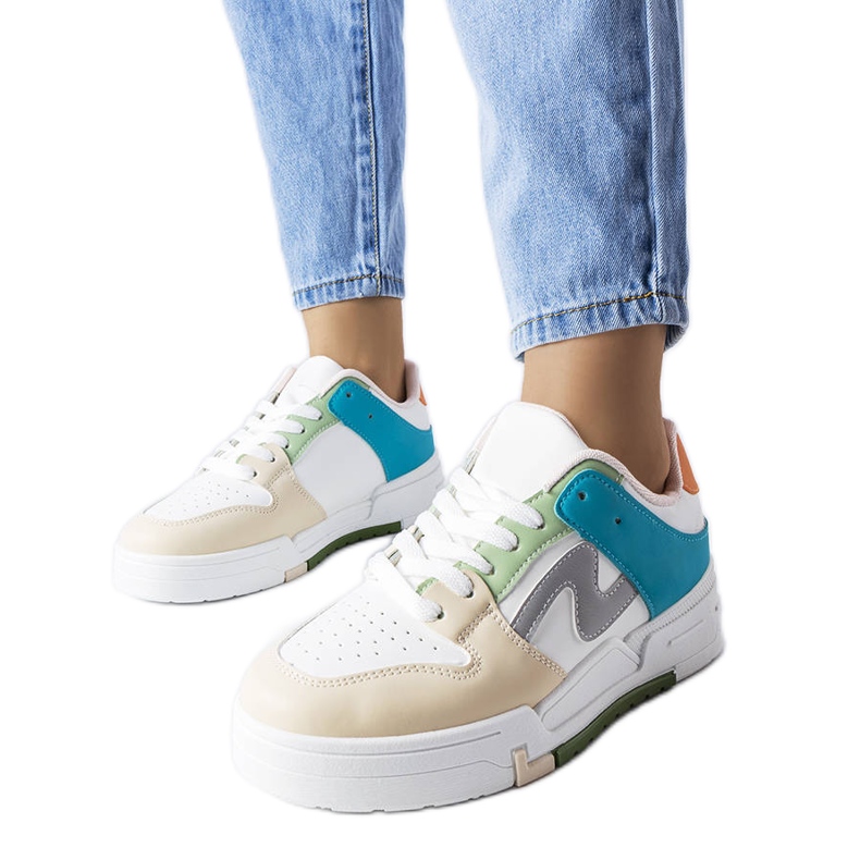 Chaussures à plateforme beiges et bleues Harter Chaussures à plateforme beiges et bleues Harter