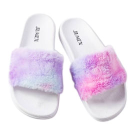 Claquettes colorées avec fourrure de Raffaele multicolore
