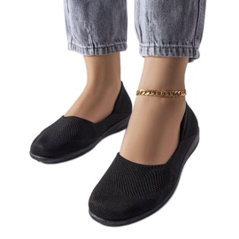 Ballerines en tissu noir Provencher