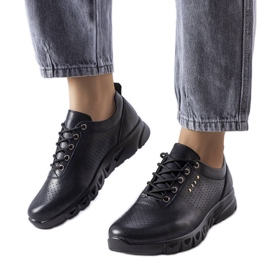 Richelieus en cuir ajouré noir Brodeur le noir Richelieus en cuir ajouré noir Brodeur le noir