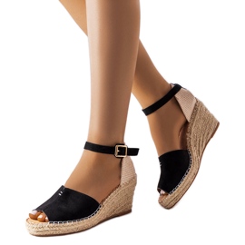 BM Espadrilles compensées noires de Lauderdale