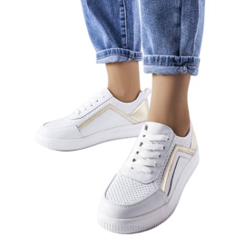 Chaussures en cuir blanc à perforations Gilles