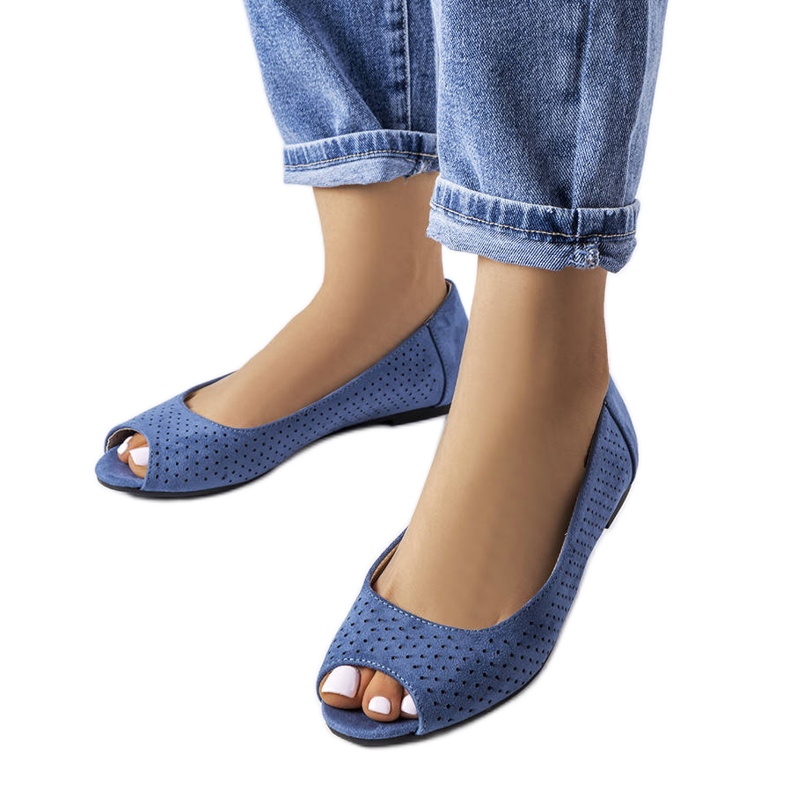 Ballerines ajourées bleu marine d'Agate