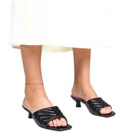 Sandales noires à petits talons de Launay