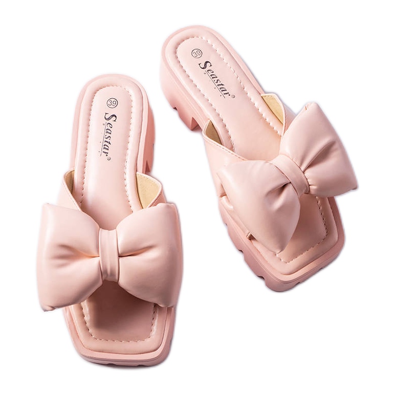 Seastar Claquettes roses à semelle de tracteur Bossé Seastar Claquettes roses à semelle de tracteur Bossé