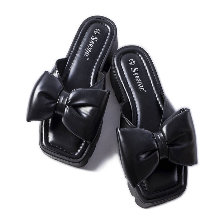 Seastar Claquettes noires à semelles de tracteur de Bossé le noir Seastar Claquettes noires à semelles de tracteur de Bossé le noir