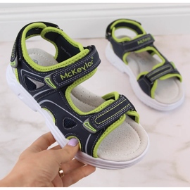 McKeylor 47701 sandales velcro bleu marine et vert pour garçon