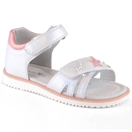 Evento Miss. Sandales velcro argent fille