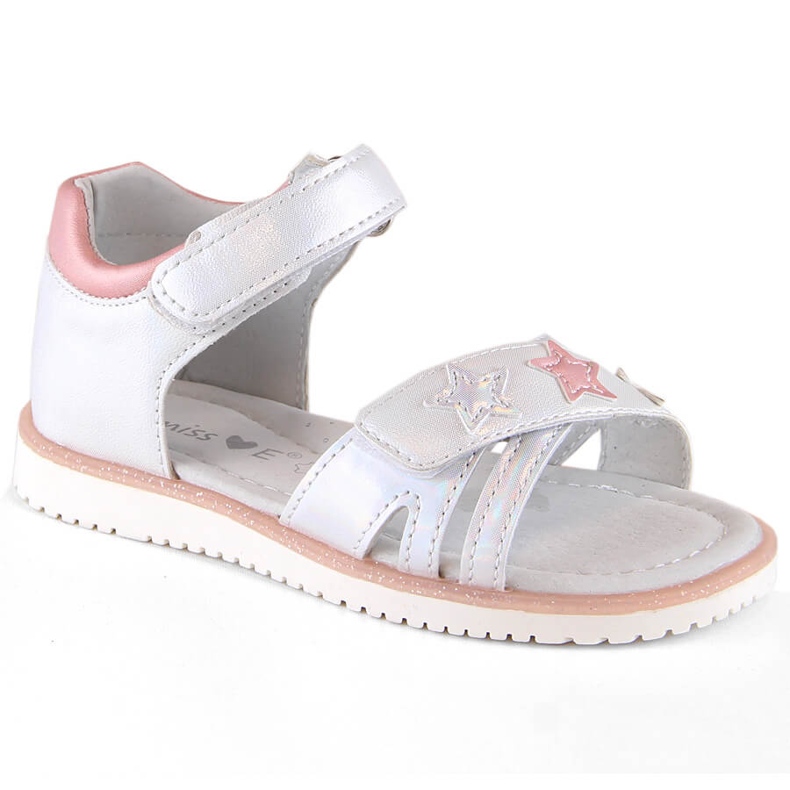 Evento Miss. Sandales velcro argent fille