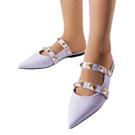 Claquettes cloutées violettes de Ruckman