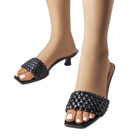 Sandales noires à petits talons de Burbank