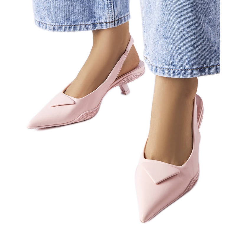 Sandales roses à petits talons Gougeon Sandales roses à petits talons Gougeon