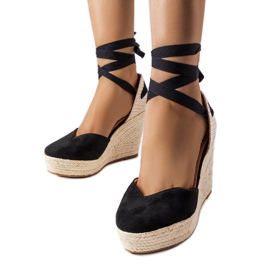 Espadrilles compensées noires Dubois le noir