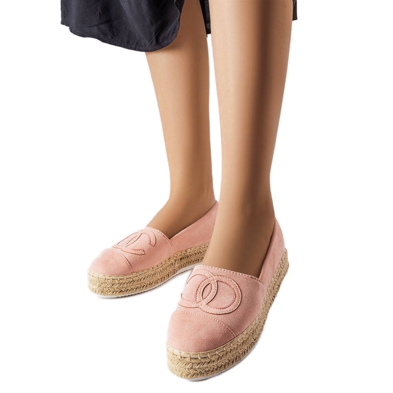 Espadrilles roses à plateforme de Beaudry